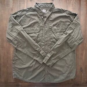 LA Police Gear Shirt Mens XL Green Button Up, Pockets, Vented